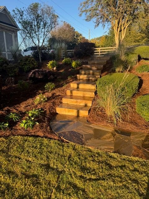 Project Flagstone Steps and Lush Landscaping in Sugar Hill GA image